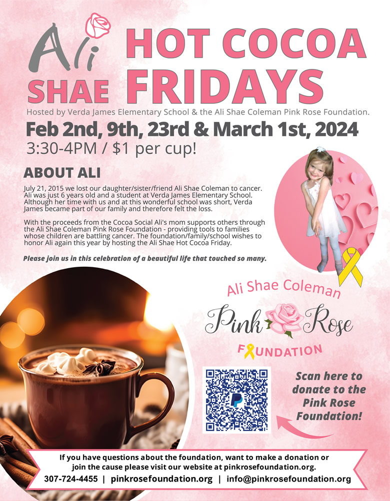 Hot Cocoa Social Ali Shae Pink Rose Foundation Fundraiser